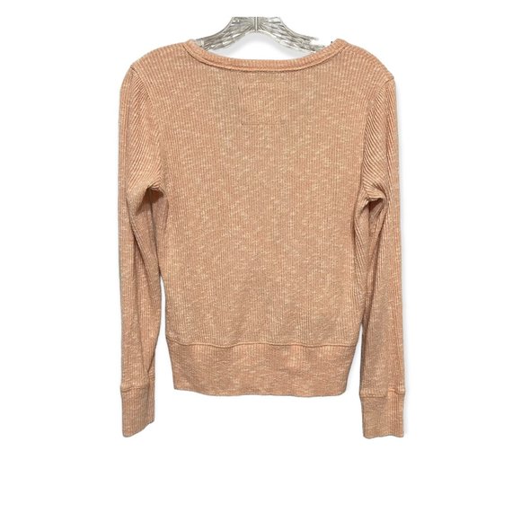 Anthropologie Saturday Sunday Small Pink Knit Ribbed Surplus Faux Wrap Lounge … - Picture 3 of 6